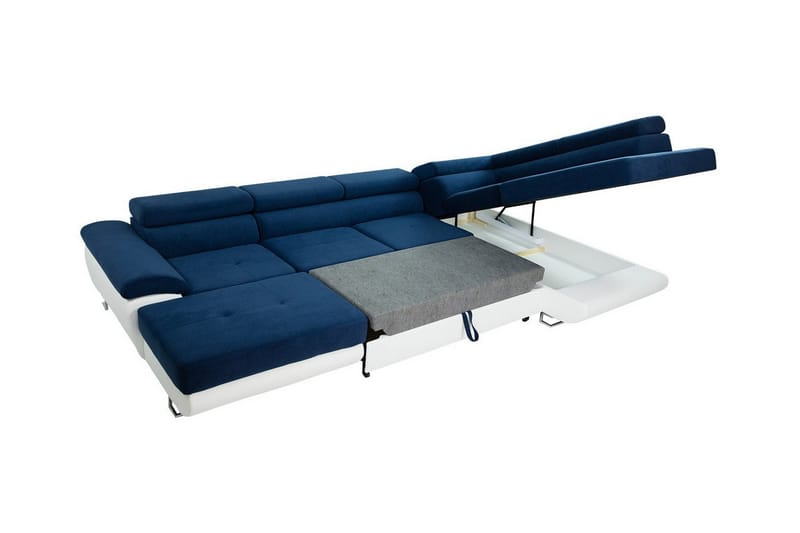 Reginia 4-seter Hjørnesovesofa 125x270 cm med Oppbevaring i Manchesterstoff - Flaskegrønn - Møbler - Sofaer - Sovesofaer