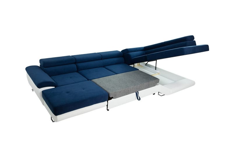 Reginia 4-seter Hjørnesovesofa 125x270 cm med Oppbevaring i Manchesterstoff - Kremhvit - Møbler - Sofaer - Sovesofaer