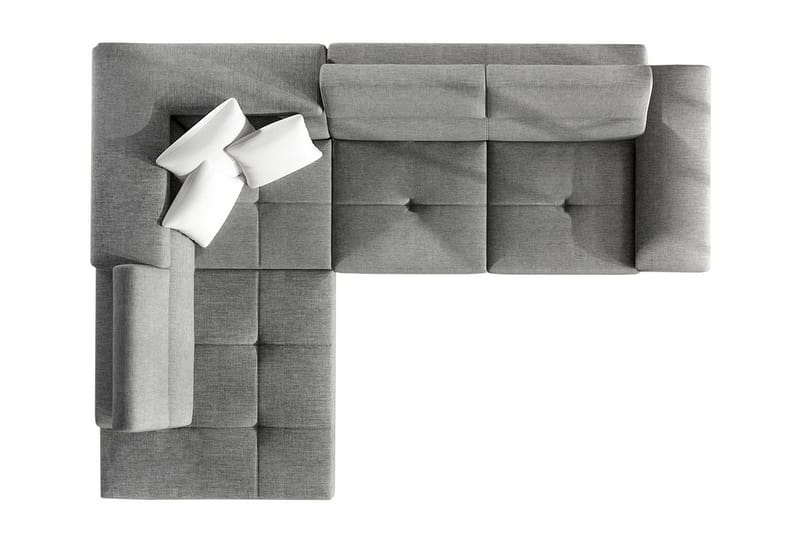 Reginia 4-seter Venstrevendt Sovesofa 125x195 cm med Oppbevaring i Fløyel - Beige - Møbler - Sofaer - Sovesofaer