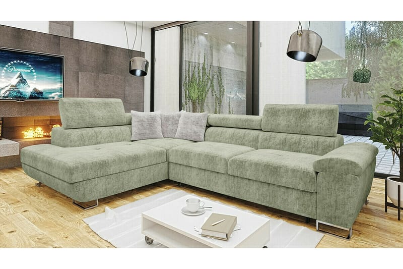 Reginia 4-seters Hjørnesovesofa - Lysegrønn - Møbler - Sofaer - Sovesofaer