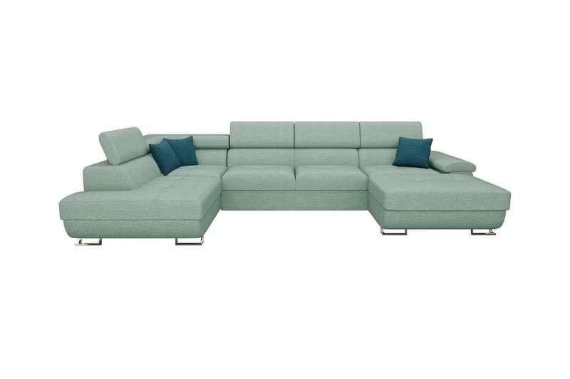 Reginia 4-seters Hjørnesovesofa - Lysegrønn/Grønn/Mynte - Møbler - Sofaer - Sovesofaer