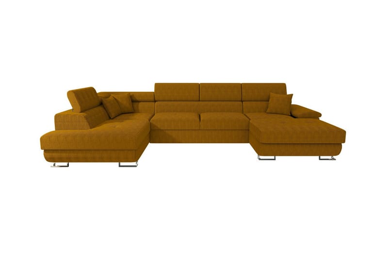 Reginia 4-seters Hjørnesovesofa - Mørkegul - Møbler - Sofaer - Sovesofaer