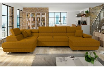 Reginia 4-seters Hjørnesovesofa - Mørkegul - Møbler - Sofaer - Sovesofaer