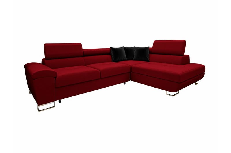 Reginia 4-seters Hjørnesovesofa - Rød - Møbler - Sofaer - Sovesofaer