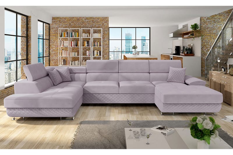 Reginia 5-seters Sovesofa Venstre - Rosa - Møbler - Sofaer - Sovesofaer