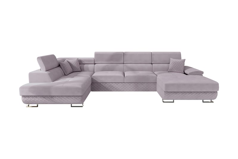 Reginia 5-seters Sovesofa Venstre - Rosa - Sovesofaer - Sovesofa divan - Fløyel sofaer