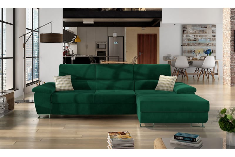 Reginia Hjørnesovesofa - Grønn - Møbler - Sofaer - Sovesofaer
