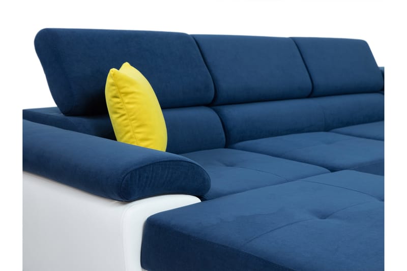 Reginia Sovesofa med Sjeselong og Dobbel Sjeselong 4-seter i Kunstlær - Hvit / Grå - Møbler - Sofaer - Sovesofaer
