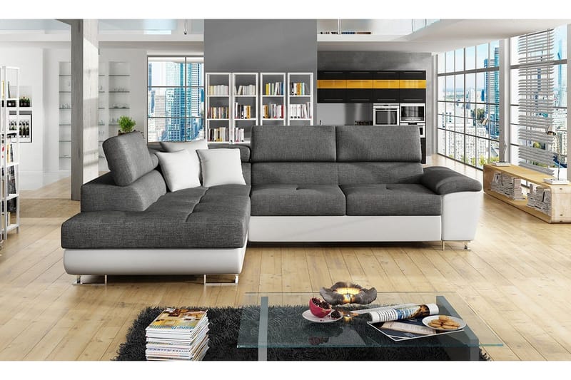 Reginia U-Sovesofa - Hvit / Grå - Møbler - Sofaer - Sovesofaer