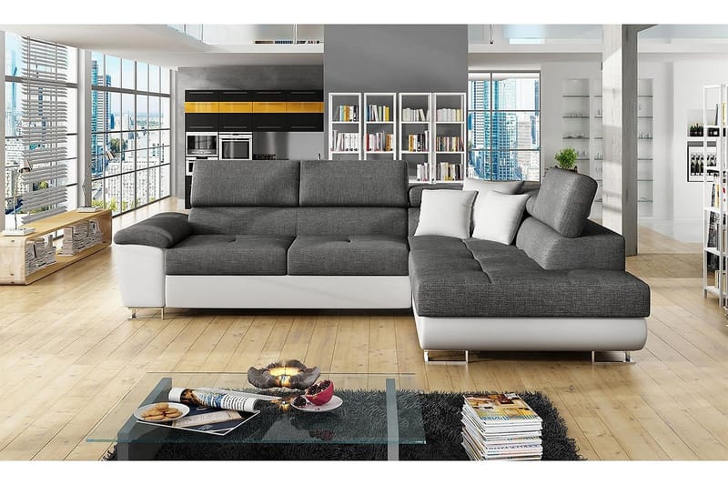 Reginia U-Sovesofa - Hvit / Grå - Møbler - Sofaer - Sovesofaer