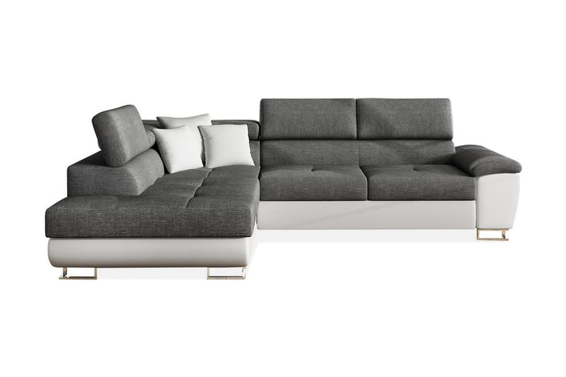 Reginia U-Sovesofa - Hvit / Grå - Sovesofaer - Sovesofa divan - Skinnsofaer