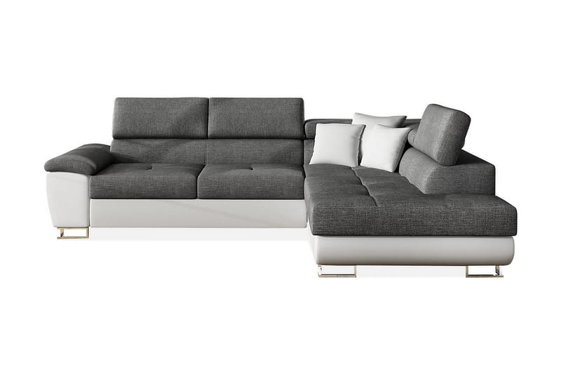 Reginia U-Sovesofa - Hvit / Grå - Sovesofaer - Sovesofa divan - Skinnsofaer