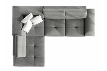 Reginia Venstrevendt Hjørnesovesofa 125x195 cm med Oppbevaring i Manchesterstoff - Blå - Møbler - Sofaer - Sovesofaer