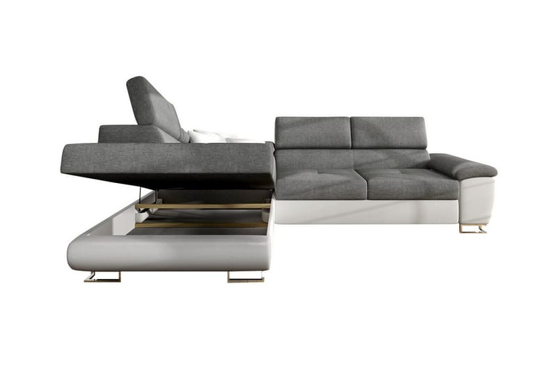 Reginia Venstrevendt Hjørnesovesofa 125x195 cm med Oppbevaring i Manchesterstoff - Blå - Møbler - Sofaer - Sovesofaer