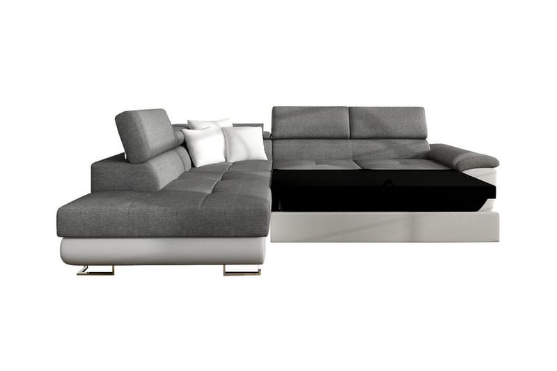 Reginia Venstrevendt Hjørnesovesofa 125x195 cm med Oppbevaring i Manchesterstoff - Brun - Møbler - Sofaer - Sovesofaer