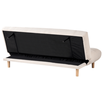 Risor Fällbar Sovesofa 112x190 cm i Bouclé - Hvit - Møbler - Sofaer - Sovesofaer