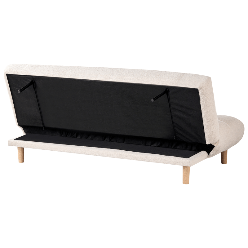 Risor Fällbar Sovesofa 112x190 cm i Bouclé - Hvit - Møbler - Sofaer - Sovesofaer