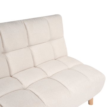 Risor Fällbar Sovesofa 112x190 cm i Bouclé - Hvit - Møbler - Sofaer - Sovesofaer