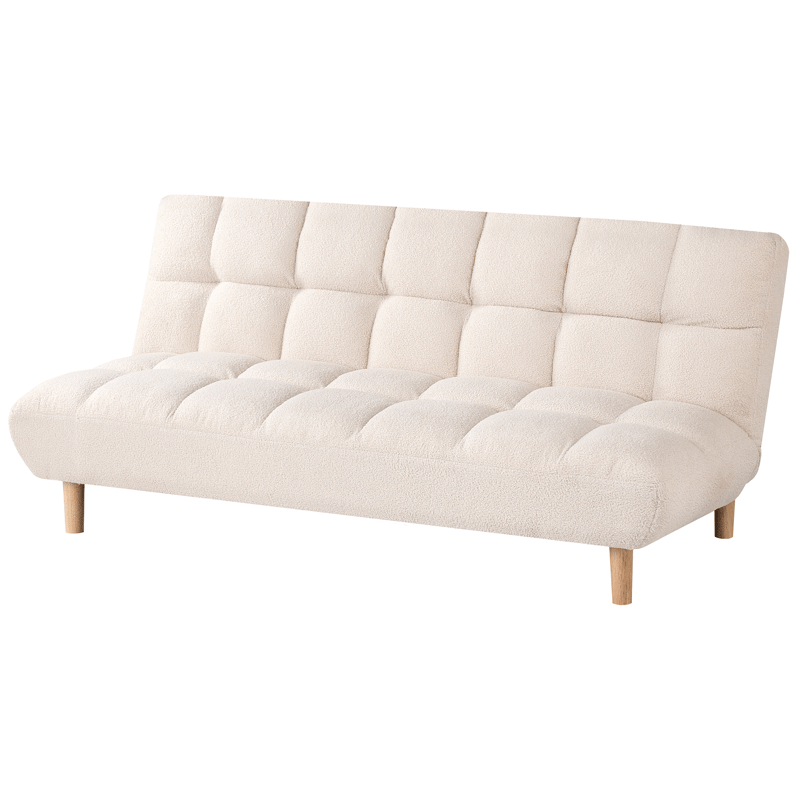 Risor Sammenleggbar Sovesofa 112x190 cm i Bouclé - Hvit - Møbler - Sofaer - Sovesofaer - 2 seters sovesofa
