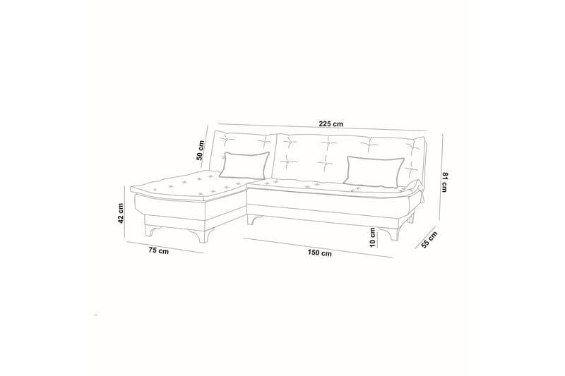 Riversdale Sovesofa med Sjeselong 4-seter - Antrasitt - Møbler - Sofaer - Sovesofaer