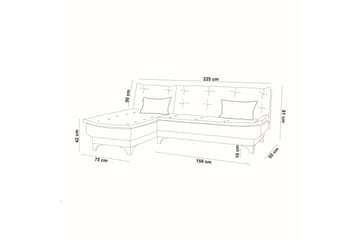 Riversdale Sovesofa med Sjeselong 4-seter - Antrasitt - Møbler - Sofaer - Sovesofaer