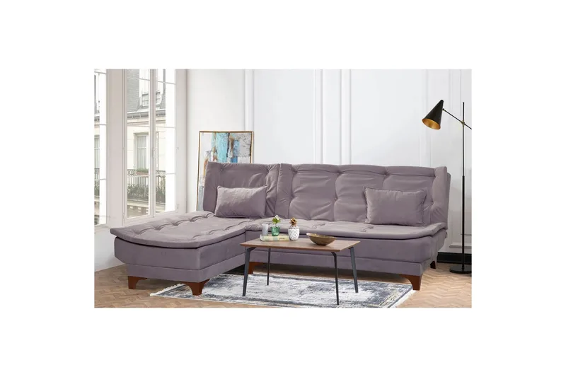 Riversdale Sovesofa med Sjeselong 4-seter - Lys grå - Møbler - Sofaer - Sovesofaer