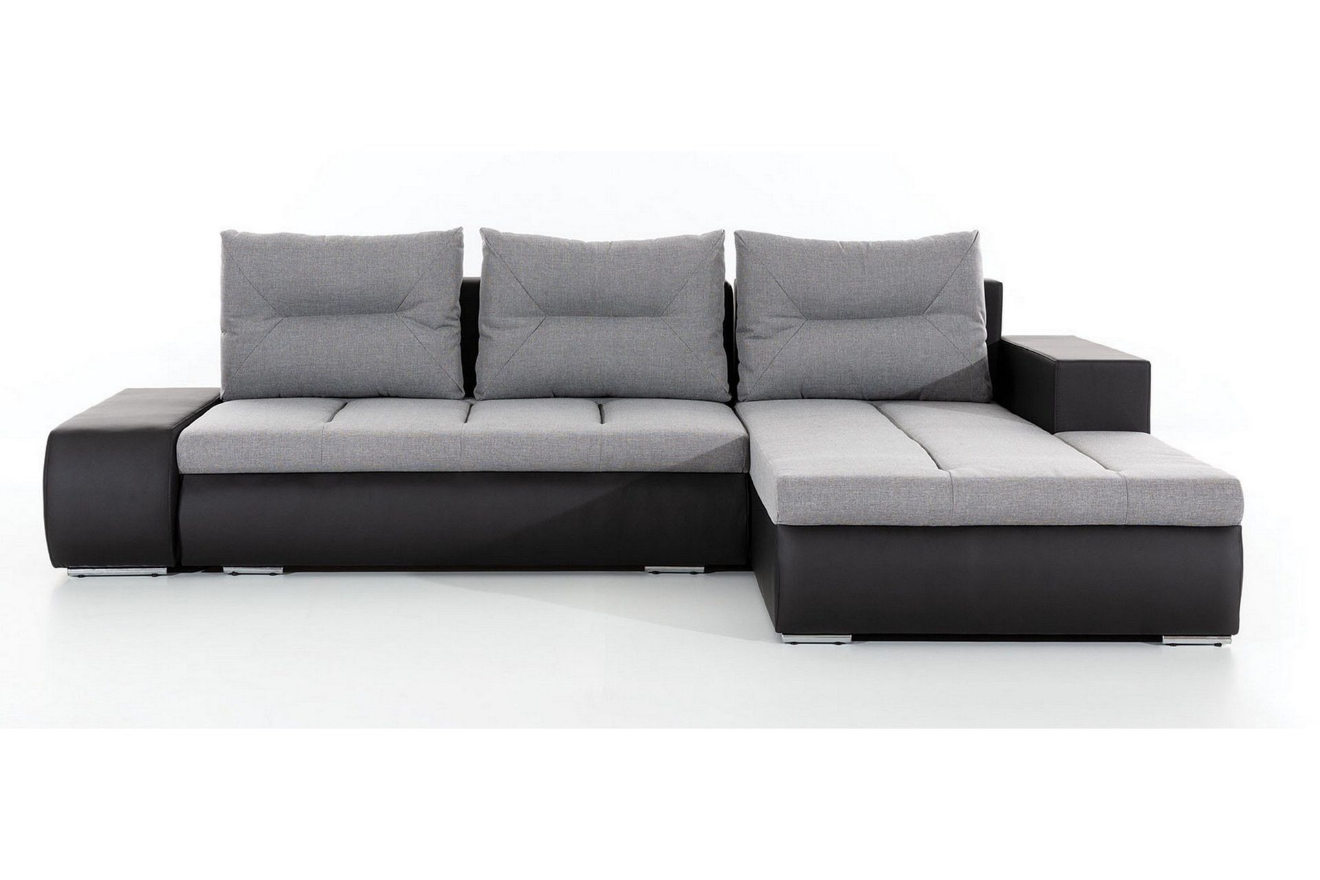 Rodeche 3-seters Sovesofa m. Divan med Oppbevaring - Lys grå
