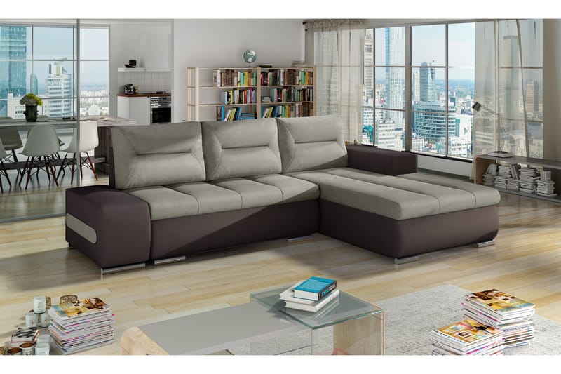 Rodeche Sovesofa - Beige/Brun - Sovesofaer - 4 seters sovesofa