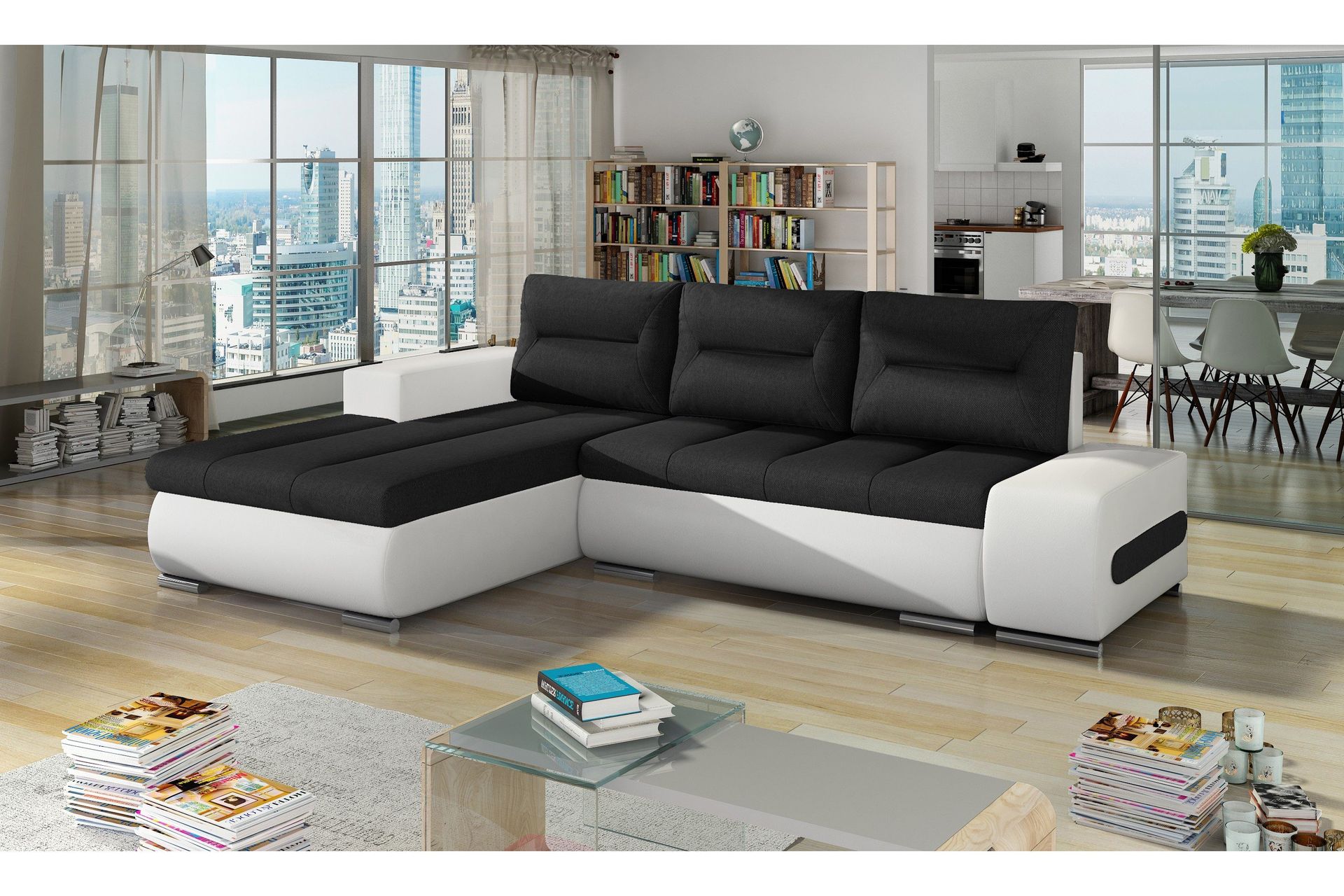 Rodeche Sovesofa - Svart/Hvit