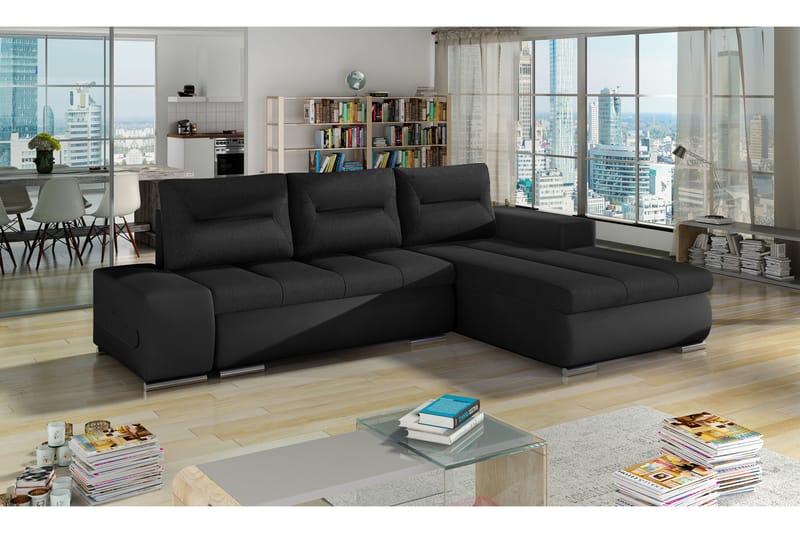 Rodeche Sovesofa - Svart/Svart - Møbler - Sofaer - Sovesofaer