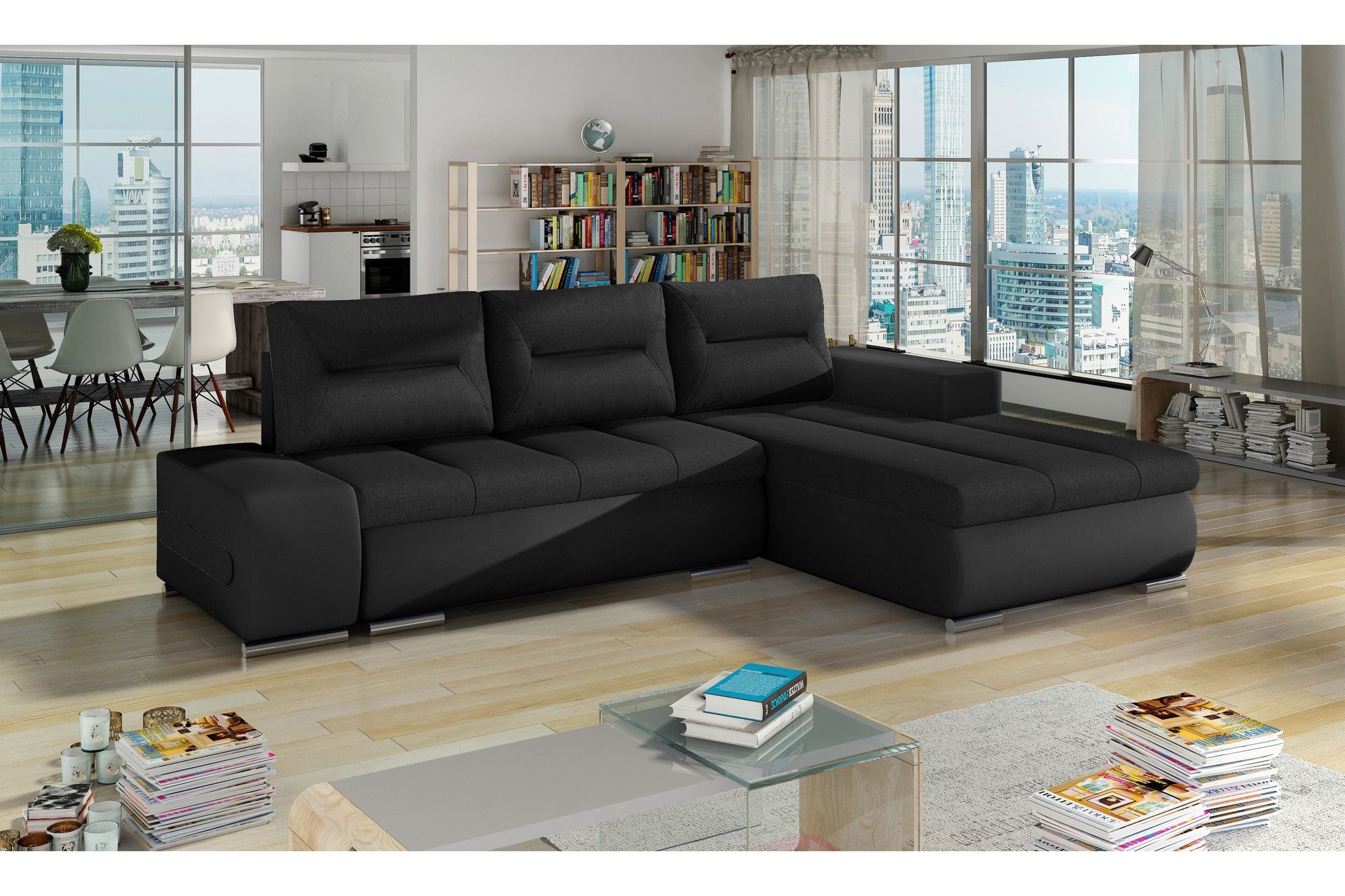 Rodeche Sovesofa - Svart/Svart