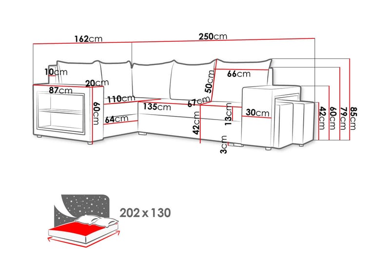 Roma M Hjørnesovesofa - Brun - Møbler - Sofaer - Sovesofaer