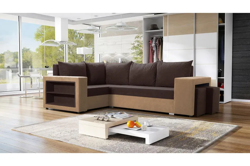 Roma M Hjørnesovesofa - Brun - Møbler - Sofaer - Sovesofaer