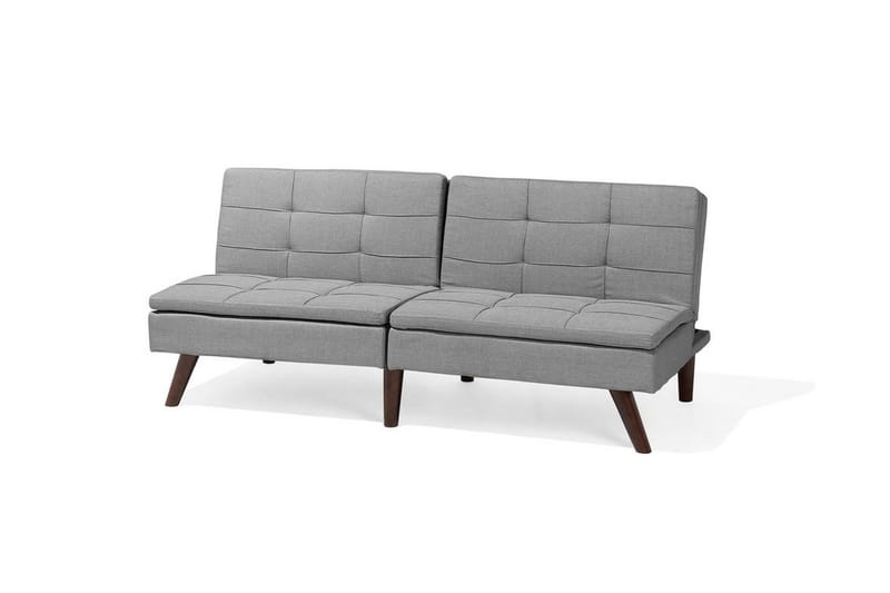 Ronne 2-seter Sengbar Rektangulær Sovesofa i Stoff med Trebein - Grå - Møbler - Sofaer - Sovesofaer