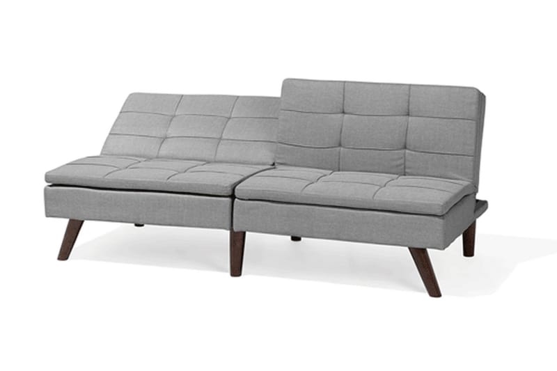Ronne 2-seter Sengbar Rektangulær Sovesofa i Stoff med Trebein - Grå - Møbler - Sofaer - Sovesofaer
