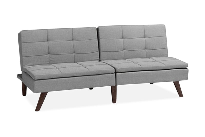 Ronne 2-seter Sengbar Rektangulær Sovesofa i Stoff med Trebein, Grå