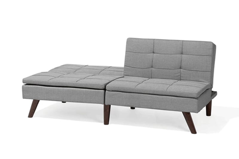 Ronne 2-seter Sengbar Rektangulær Sovesofa i Stoff med Trebein - Grå - Møbler - Sofaer - Sovesofaer