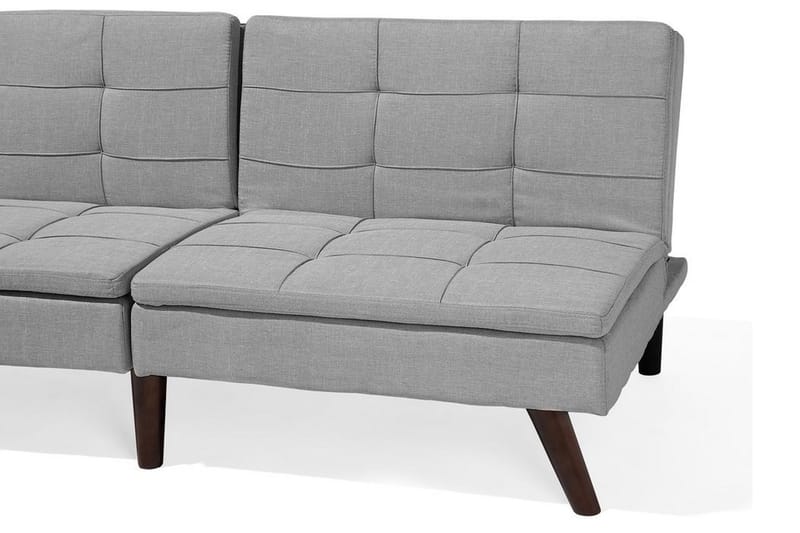 Ronne 2-seter Sengbar Rektangulær Sovesofa i Stoff med Trebein - Grå - Møbler - Sofaer - Sovesofaer