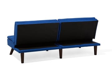Ronne 2-seter Utfellbar Rektangulær Sovesofa i Stoff med Trebein - Blå - Møbler - Sofaer - Sovesofaer