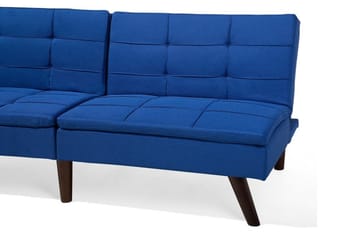 Ronne 2-seter Utfellbar Rektangulær Sovesofa i Stoff med Trebein - Blå - Møbler - Sofaer - Sovesofaer