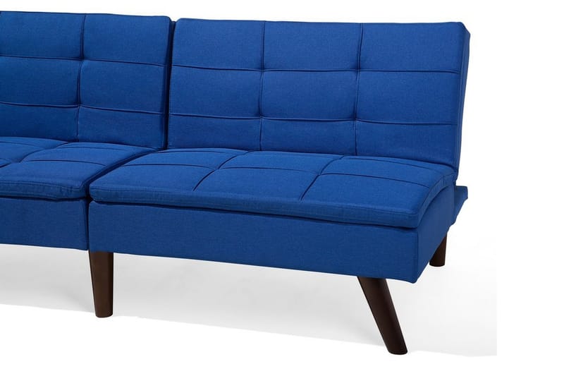 Ronne 2-seter Utfellbar Rektangulær Sovesofa i Stoff med Trebein - Blå - Møbler - Sofaer - Sovesofaer