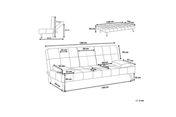 Roxen Divansovesofa 168 cm - Blå - Møbler - Sofaer - Sovesofaer