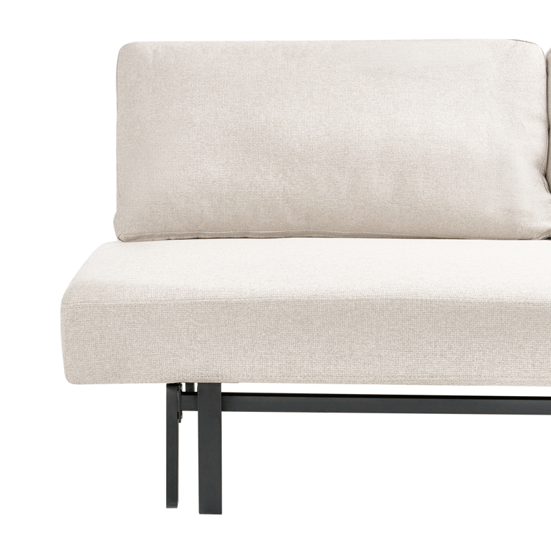 Roykka Rektangulær Sovesofa 136x201 cm i Stoff - Lys Beige - Møbler - Sofaer - Sovesofaer - 3 seters sovesofa
