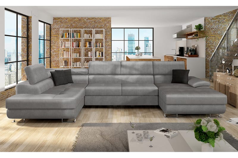 Rycka Hjørnesofa Venstre - Grå - Møbler - Sofaer - Sovesofaer