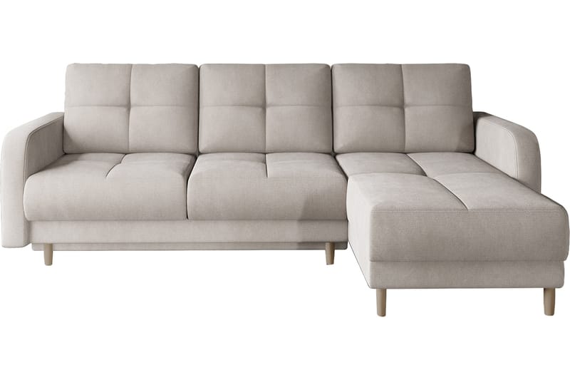 Saimon Sovesofa m. Divan med Oppbevaring 3-seter - Beige - Sovesofaer - Sovesofa divan