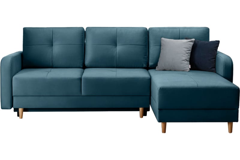 Saimon Sovesofa m. Divan med Oppbevaring 3-seter - Blå - Møbler - Sofaer - Sovesofaer