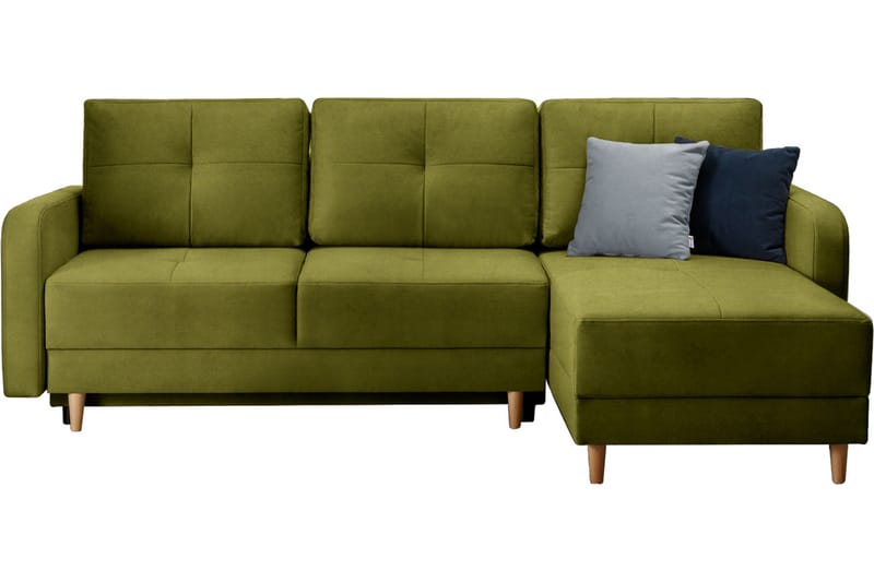 Saimon Sovesofa m. Divan med Oppbevaring 3-seter - Grønn - Møbler - Sofaer - Sovesofaer