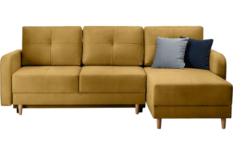 Saimon Sovesofa m. Divan med Oppbevaring 3-seter - Gul - Møbler - Sofaer - Sovesofaer
