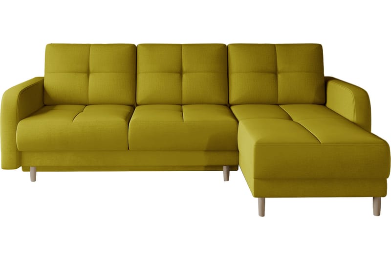 Saimon Sovesofa m. Divan med Oppbevaring 3-seter - Gul - Møbler - Sofaer - Sovesofaer
