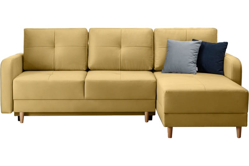 Saimon Sovesofa m. Divan med Oppbevaring 3-seter - Gul - Møbler - Sofaer - Sovesofaer